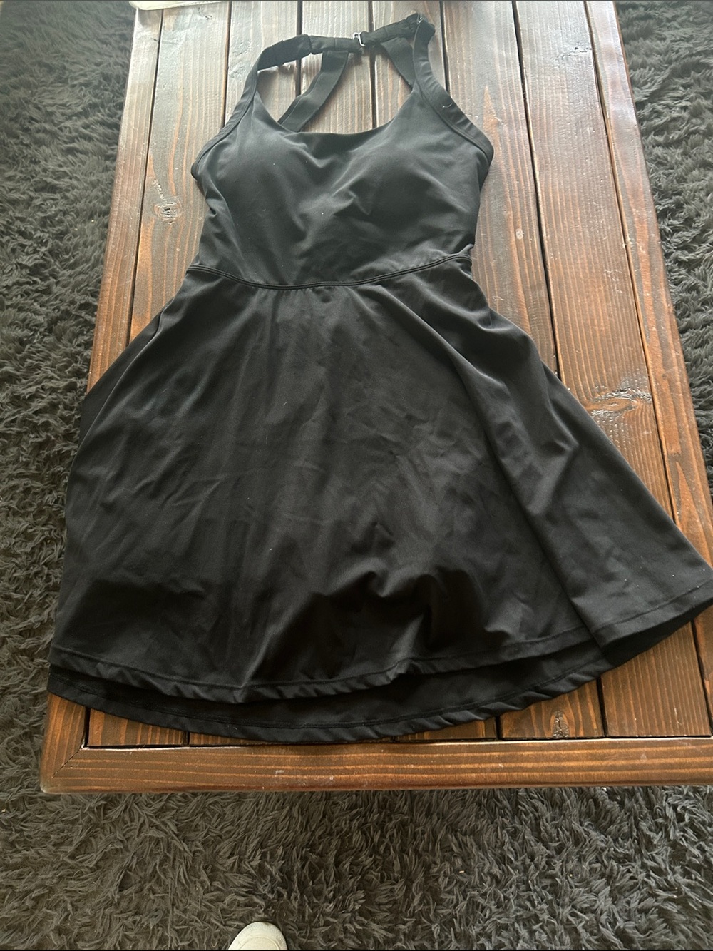 Heathyoga Black Cutout Back Activewear Workout Tennis Dress Medium- L43